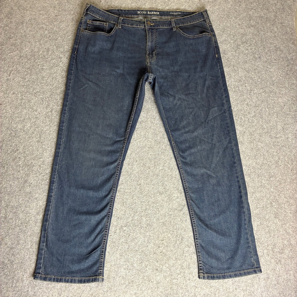 Scott Barber Mens 40x29 Straight Fit Jeans Indigo Blue Dark Wash Denim Pants